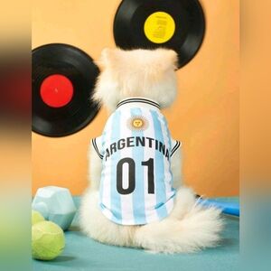 Blue and White Striped Dog Shirt